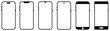 © PixelSupply - Smartphone frame mockup vector set with different notch styles and bezel designs including modern mobile screen outline template for UI UX and app design