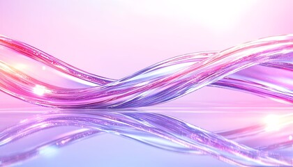 Wall Mural - Abstract pink and purple flowing liquid light forms reflecting on a surface