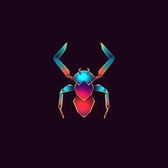 geometric spider with abstract art.