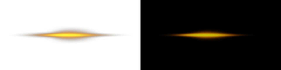 Wall Mural - shining horizontal light with yellow gold color and radiant glow. bright beam, sun flare, and shimme