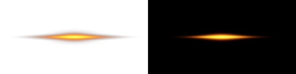 Wall Mural - shining horizontal light with yellow gold color and radiant glow. bright beam, sun flare, and shimme