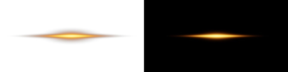 Wall Mural - shining horizontal light with yellow gold color and radiant glow. bright beam, sun flare, and shimme