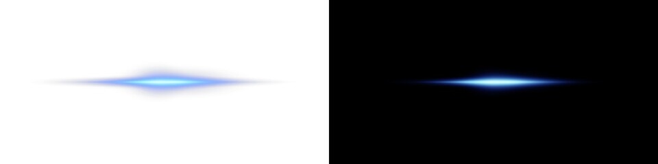Wall Mural - png glowing horizontal blue light line with radiant shine and beam effect. futuristic energy streak 