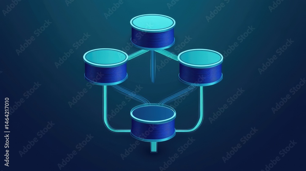 Machine learning pipeline rendered as abstract stages of data ...