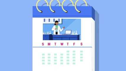 Wall Mural - wall calendar with team photos showing monthly scheduling and teamwork
