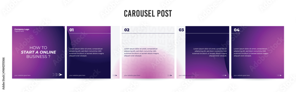 Editable Instagram Carousel Post Layout Set, Social Media Marketing microblog template design, tips & tricks linkedin post template, eps 10.	