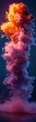 © kramynina - Cloud of smoke rising  vertical background colorful background