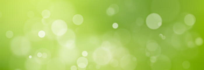 Aufkleber - Bokeh Background on Green Summer Backdrop with Soft Blur and Light Effect. Fresh Natural Abstract Overlay with Glowing Circles and Sunlight Particles for Seasonal or Eco Design Projects