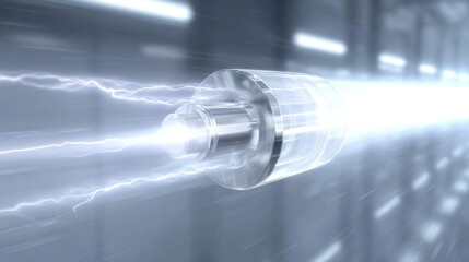 Wall Mural - futuristic energy device emitting powerful electric sparks. the composition showcases a sleek design
