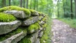 © Nur - Moss-covered stone wall beside a forest path