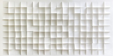 Poster - Textured White Paper Squares Creating a Modern Design with Shadows and Depth for Background or Textile Use in Creative Projects