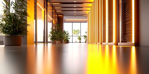 Leinwandbilder - Expansive View of a Modern Data Center with Illuminated Server Racks and a Bright Light at the End of the Corridor