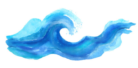 Wall Mural - sea wave watercolor illustration isolated on white background