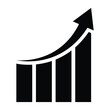© Oliver Vandenberg - Single black arrow growing pointing up on chart graph. Bars icon, success graph trending upwards, interface infographic element for app and web button. Vector illustration eps 10