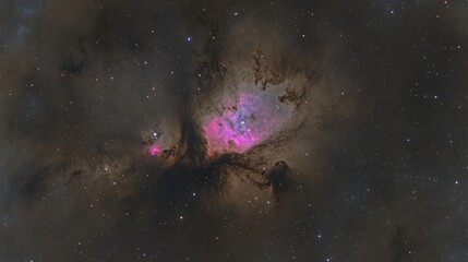 Wall Mural - Stunning Pink Nebula In Deep Space