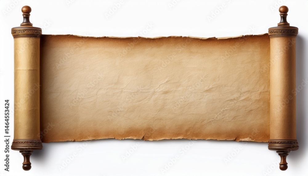 Empty Parchment empty old open parchment scroll horizontal antique paper banner ...