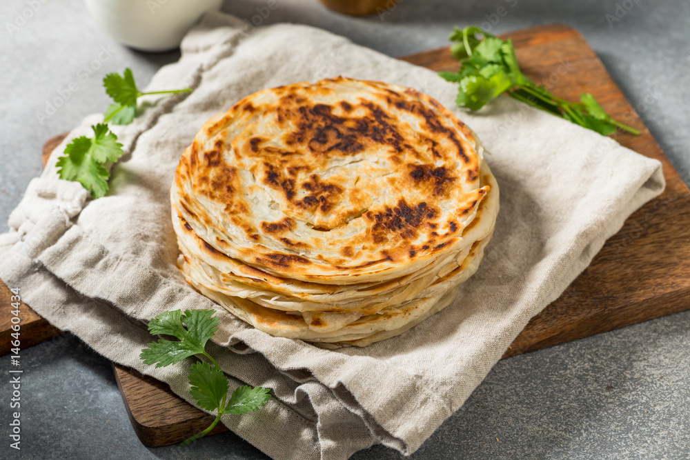 Homemade Indian Parotta Paratha Bread Stock Photo | Adobe Stock
