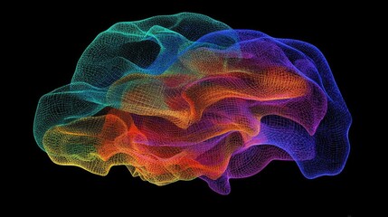 Abstract data clusters forming the shape of a brain, representing AI neural networks