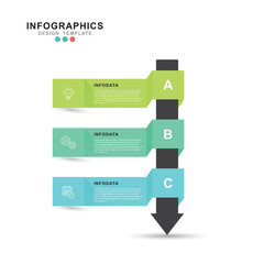 Fototapete - Modern template infographic with 3 step process and icons can be used for workflow, business information, presentation and data visualization