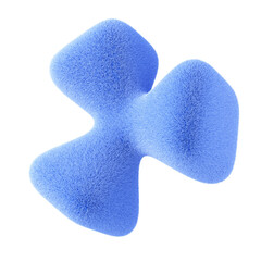 Wall Mural - blue abstract fluffy shape. 3d design element isolated on white background.