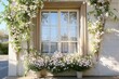 © Maple Stock Photo - A picturesque view of a window framed by blossoming flowers elevates home decor.