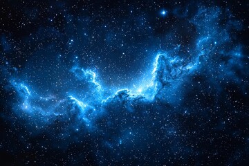 starry night sky with galaxies and twinkling stars in deep blue tones, perfect celestial background 