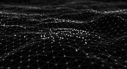 Abstract network of dots and lines in digital world
