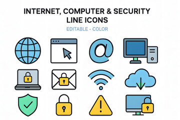digital world essentials: a vibrant collection of interconnected icons represents various digital se