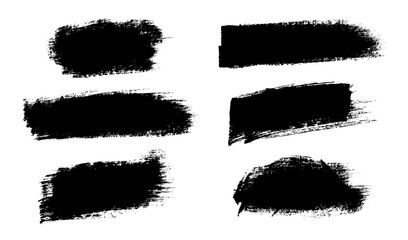 Wall Mural - vector paint brush stroke shapes set. grunge watercolor frame backgrounds. ink splash, grunge line, 