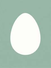 Aufkleber - Modern Design of an Egg Icon on a Pale Green Background With Minimalistic Style and Ample Space Below for Text or Graphics Generative AI