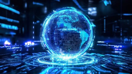 A luminous sphere illuminated by digital code