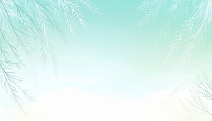 Naklejka na meble Tranquil nature scene with frosty branches serene landscape digital illustration calm environment aesthetic viewpoint peaceful concept