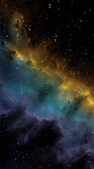 Wall Mural - Breathtaking view of a coloured nebula filled with whizz and vibrant clouds.