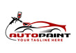© Selomitada - Auto painting logo vector illustration. Simple letter design icon of car service