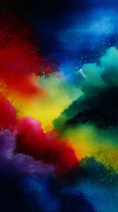 Wall Mural - bold rainbow colored nonobjective watercolor paint profile duwxuuu