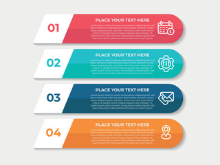 Wall Mural - business development concept infographic design with editable vector line icons. 4 steps and option 