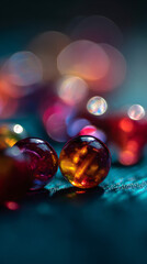 Wall Mural - colorful beads in macro instruction foreground and background bokeh force