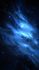 Wall Mural - cosmic dust particles form an abstract twirl blue nebula in the deep quad nebula, cosmic, texture.