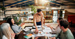 © Jessy25/peopleimages.com - Creative paperwork, people and applause in meeting for campaign performance, KPI goals and branding success. Design agency, employees and clapping hands for marketing pitch approval and achievement