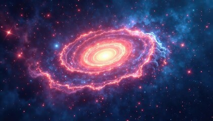 Wall Mural - stunning cosmic galaxy swirl, vibrant nebulae and distant stars perfect for science fiction, fantasy