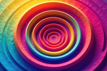 Wall Mural - abstract concentric circles ripple effect, vibrant color gradient perfect for design, background, we