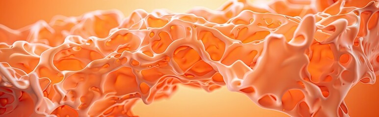 Abstract organic form rendered in warm orange tones creating a sense of depth and interesting visual texture.