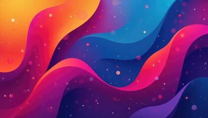 Wall Mural - vibrant abstract shapes and gradients create a modern, eye-catching web banner design , design eleme