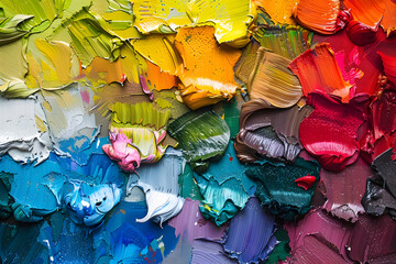 Aufkleber - Vibrant oil paint palette texture