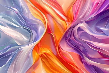 Fototapete - Vibrant abstract silk waves background