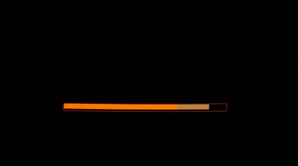 Minimalist abstract download interface, progress bar isolated on black background