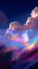 Fototapete - Soft pastel gradient meshing with clouds in dreamy tones, creating a serene atmosphere for design study