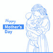 © Fuad Kajol's Gallery - Happy Mother’s Day Line Art Banner