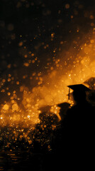 Wall Mural - Warm light celebration icon golden commencement ceremony glow ai creation