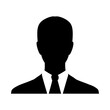 © Tanjila - Generic Silhouette of a Businessman in a Suit and Tie a Simple Vector Icon